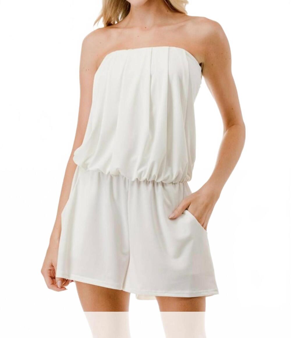 NEW ARIELLA pockets tube romper in ivory